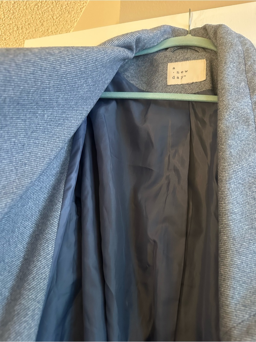 a new day Blue-Gray Midi Skirt with Smooth Lining